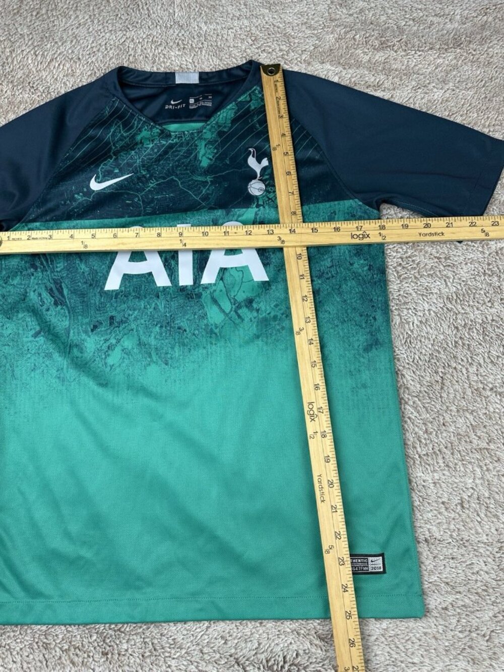 Nike Tottenham 18/19 Third Soccer Jersey Size Youth XL Nike Boys Green - Picture 8 of 11